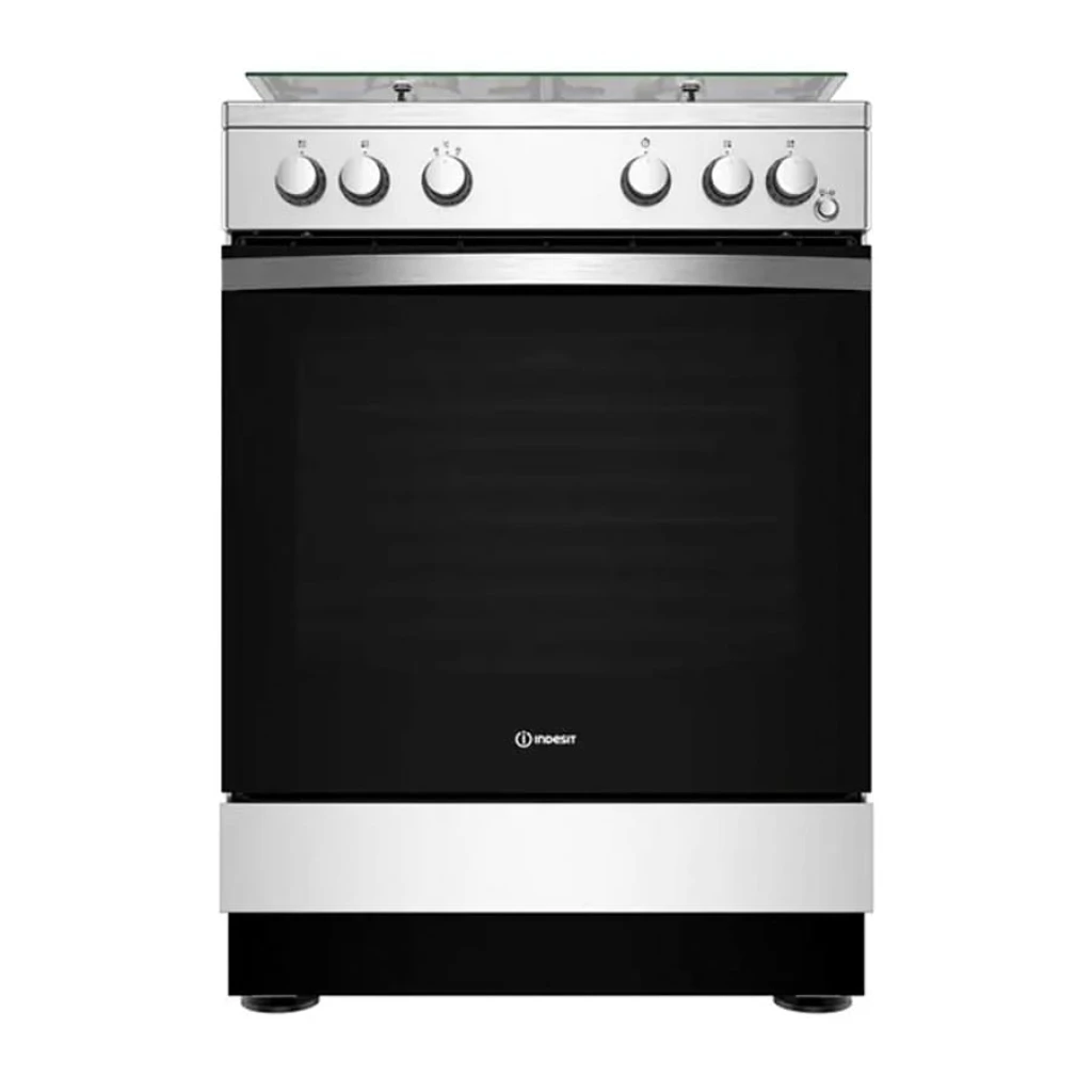 Cuisinière INDESIT 4 Feux à Gaz 60×60 avec Four à Gaz Gris