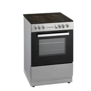 Cuisinière Enduro 4 Feux 60x60cm Gaz – 2 Boutons, Allumage Électrique & Sécurité Thermocouple – Gris AFS6040G