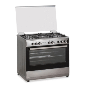 CUISINIERE ENDURO 5FEUX A GAZ 90X60 + GRILL DOUBLE BOUTON NOIR AFS9050GGBSIT