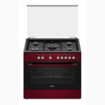 Cuisinière 5 feux Haier dimension 90×60 inox full option Rouge