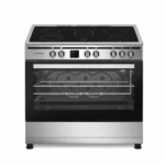Cuisinière Enduro 5 Feux 90X60 Vitroceramique Electrique Gril Haut et Bas INOX