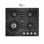 Plaque Encastrable Roch 4 Feux Dimensions 60×60 en Verre Noir RBH60WCFGB