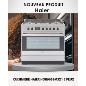 Cuisinière Haier HOR90S9MSX1 – 5 feux à gaz – Inox Premium