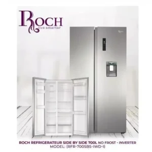 Frigo ROCH Side by Side RFR-700SBW-I – 700L – Inox – Multi Cooling – Éco-énergétique
