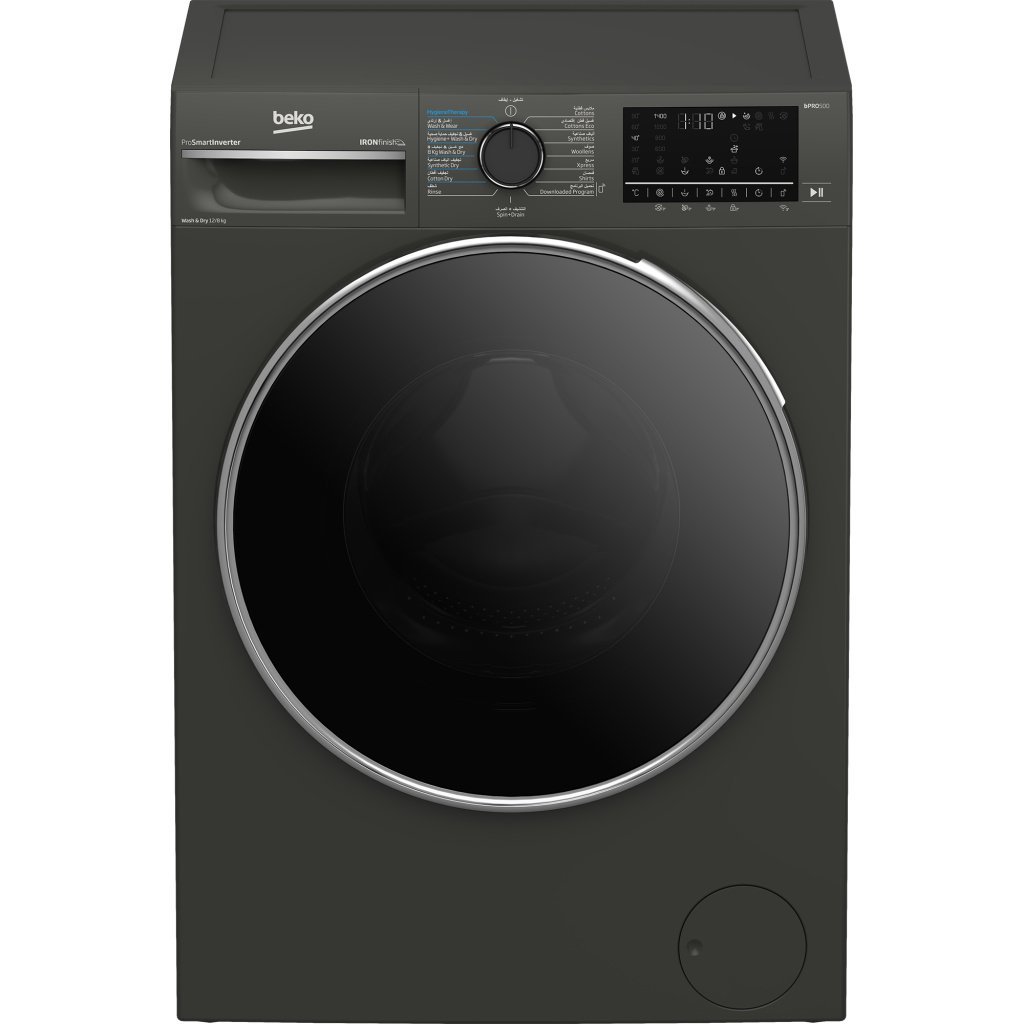 Machine à laver séchante BEKO B5DFT512442MG – 12 kg lavage / 8 kg séchage – Moteur Inverter – SteamCure – Économie et Performance