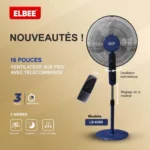Ventilateur sur pied ELBEE 16 pouces LB639R